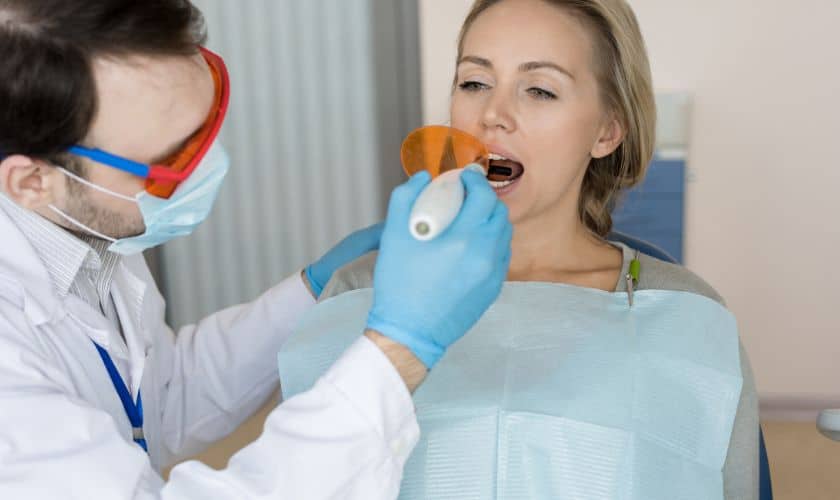 a patient taking root canal treatment 